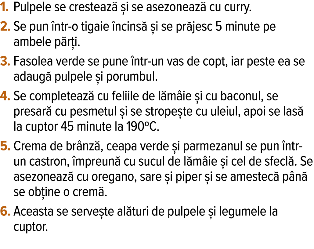  Pulpele se crestează și se asezonează cu curry   Se pun într-o tigaie încinsă și se prăjesc 5 minute pe ambele părți   