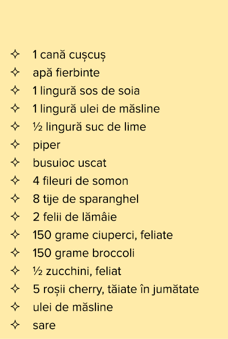  1 can  cu cu    ap  fierbinte   1 lingur  sos de soia   1 lingur  ulei de m sline     lingur  suc de lime   piper     