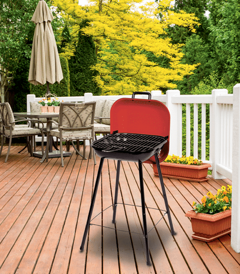 Outdoor Natural Cedar Deck with patio furniture