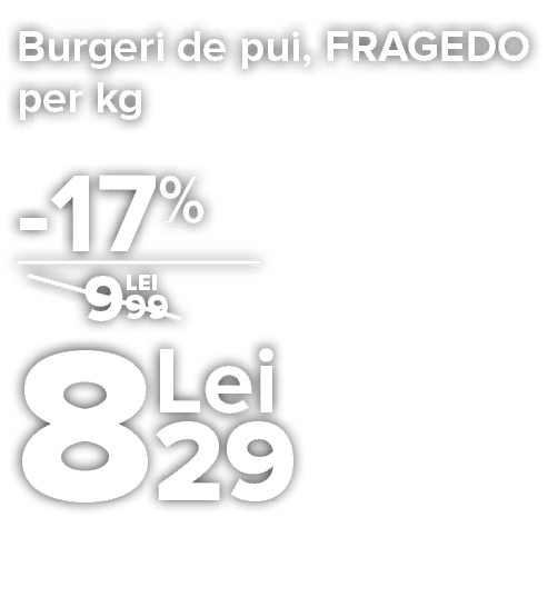 Burgeri de pui, FRAGEDO per kg     
