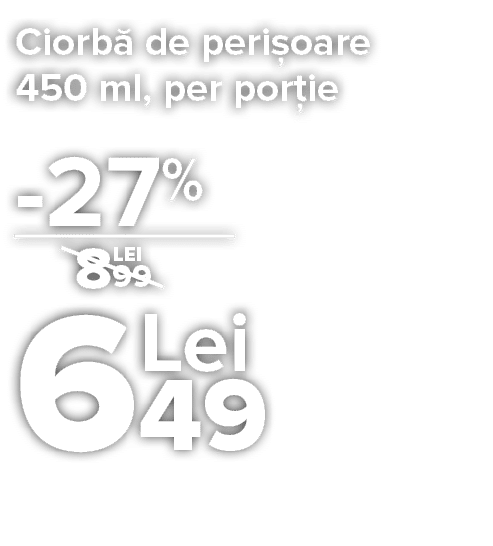 Ciorb  de peri oare 450 ml, per por ie     