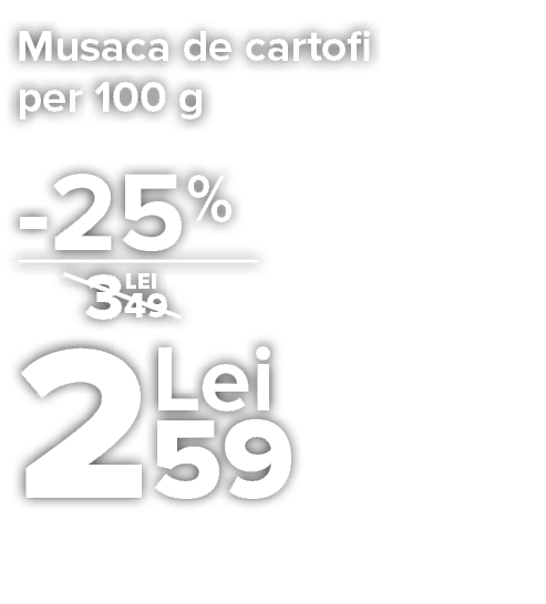 Musaca de cartofi per 100 g     