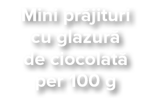Mini pr jituri cu glazur  de ciocolat  per 100 g 