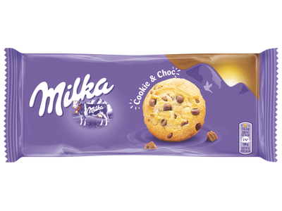 Fursecuri cu bucățele de ciocolată, Milka Choco Cookies, 135g