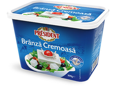 Brânză cremoasă de vacă President, 500g