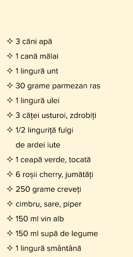   3 c ni ap    1 can  m lai   1 lingur  unt   30 grame parmezan ras   1 lingur  ulei   3 c  ei usturoi, zdrobi i    1   
